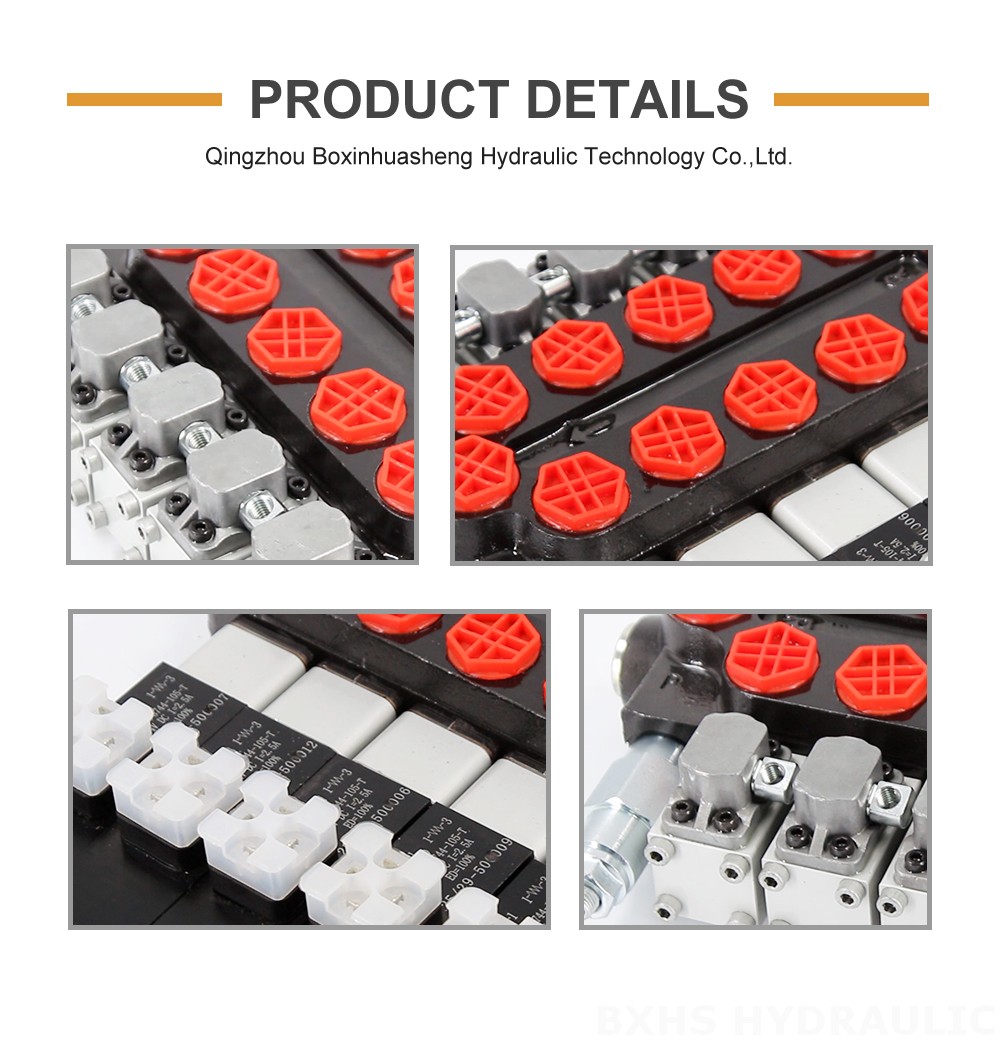 Q45 Solenoid And Manual 5 Spool Monoblock Directional Valve detailed image